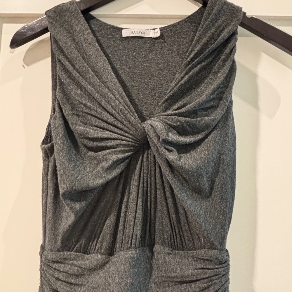 Grey Jersey Maxi Dress with Twist
